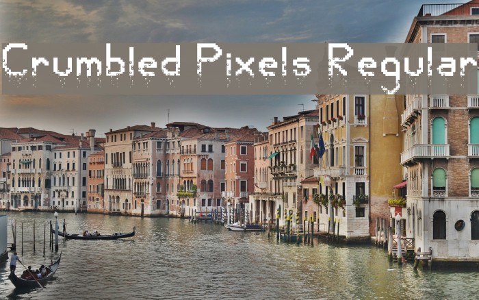 Crumbled Pixels Regular Polices examples