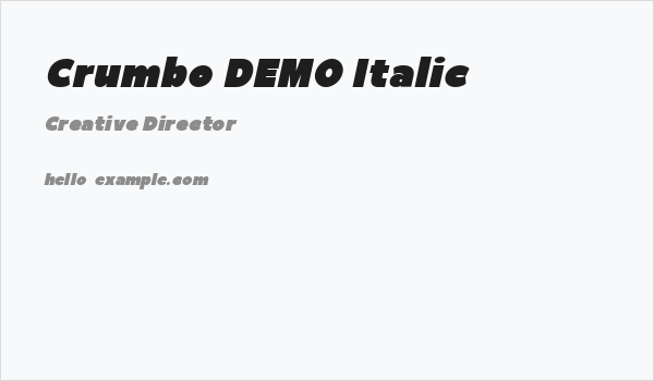 Crumbo DEMO Italic Business Card