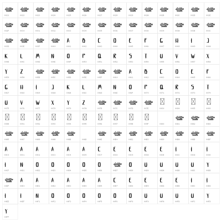 Crumpled Letter Demo Inline Character Map
