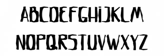 Crumpled Letter Demo Inline Font LOWERCASE