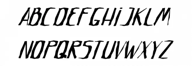Crumpled Letter Demo Italic Schriftart Groß