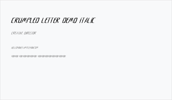 Crumpled Letter Demo Italic Business Card
