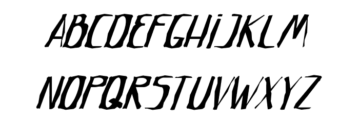Crumpled Letter Demo Italic Font LOWERCASE