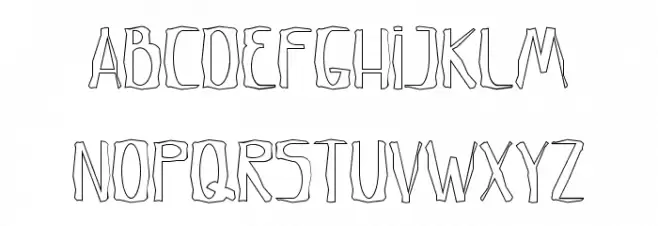 Crumpled Letter Demo Outline Schriftart Groß