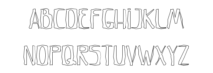 Crumpled Letter Demo Outline Font LOWERCASE