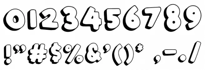 Crunch Chips 3D Font OTHER CHARS