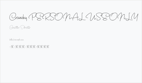 Crunchy PERSONAL USE ONLY Business Card