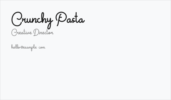 Crunchy Pasta Business Card
