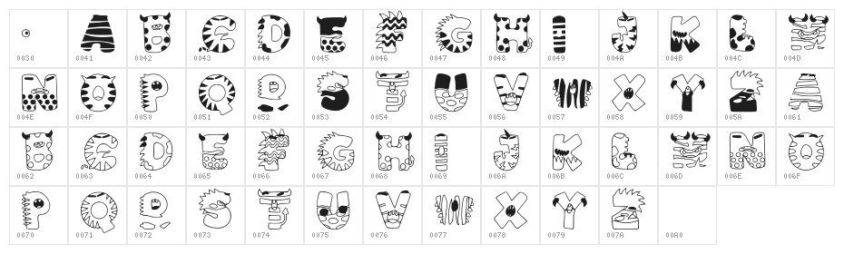 Crunchyy Monster Regular Character Map