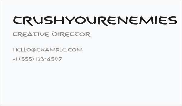 CrushYourEnemies Book Business Card