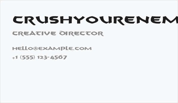 CrushYourEnemies ExtraBold Business Card