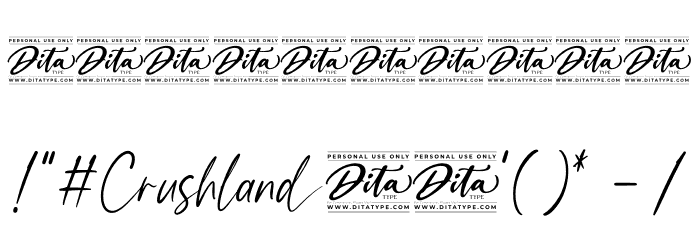 Crushland Personal Use Font OTHER CHARS