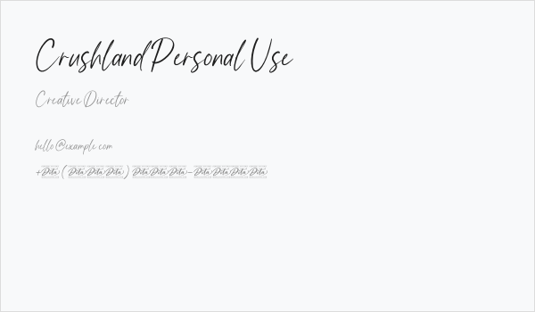 Crushland Personal Use Business Card