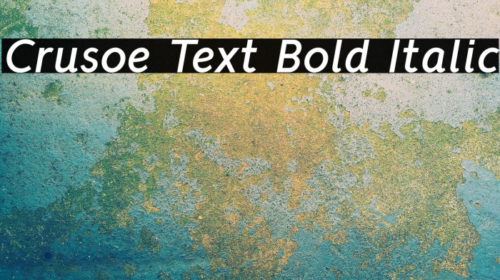 Crusoe Text Bold Italic Font examples