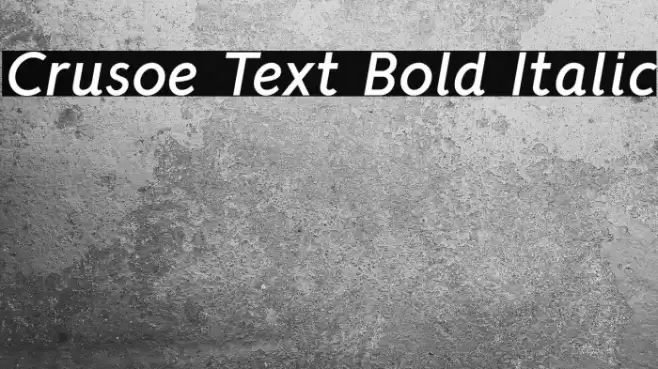 Crusoe Text Bold Italic Шрифта examples