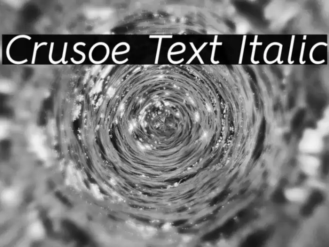 Crusoe Text Italic Font examples