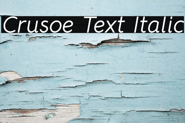 Crusoe Text Italic Font examples