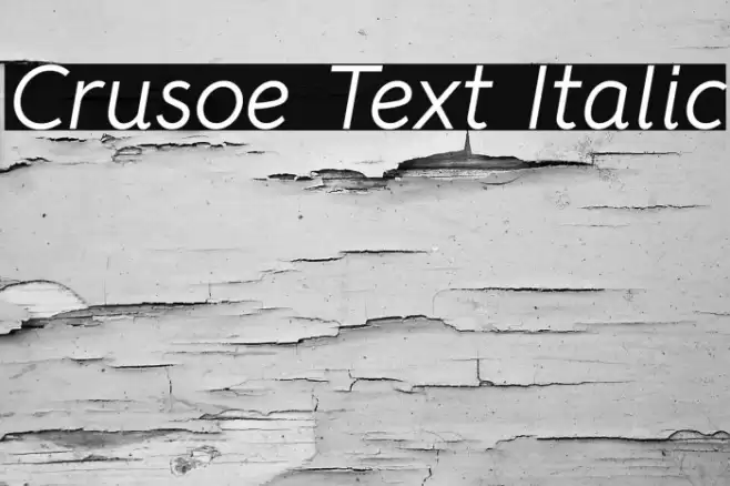 Crusoe Text Italic Font examples