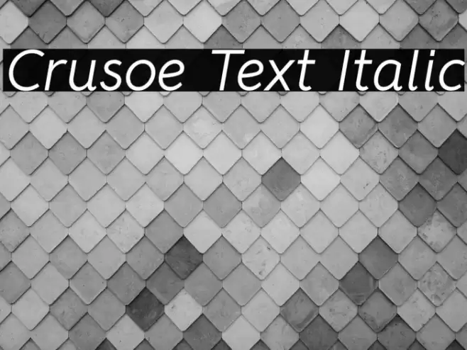 Crusoe Text Italic Font examples