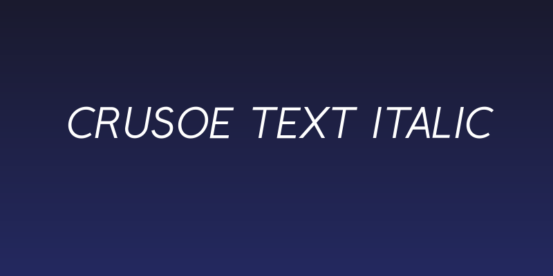 Crusoe Text Italic Social Header