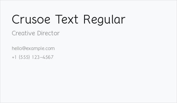 Crusoe Text Regular Business Card