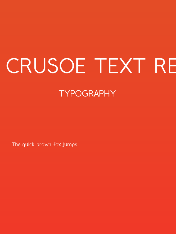 Crusoe Text Regular Poster