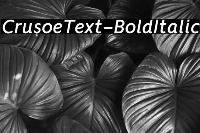 CrusoeText-BoldItalic Fonte examples