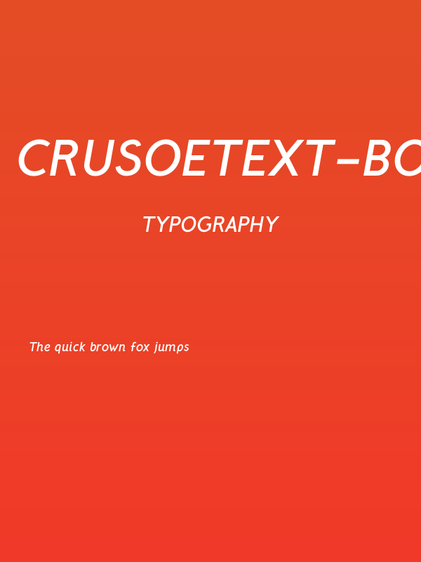 CrusoeText-BoldItalic Poster