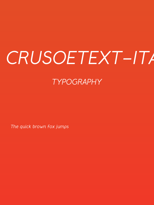 CrusoeText-Italic Poster
