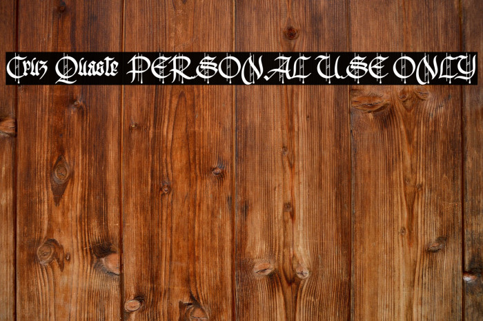 Cruz Quaste PERSONAL USE ONLY Example 1