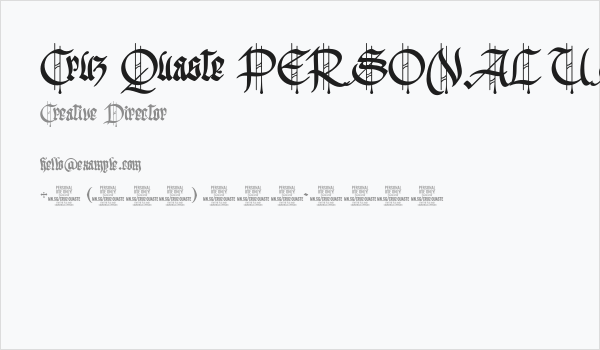 Cruz Quaste PERSONAL USE ONLY Business Card