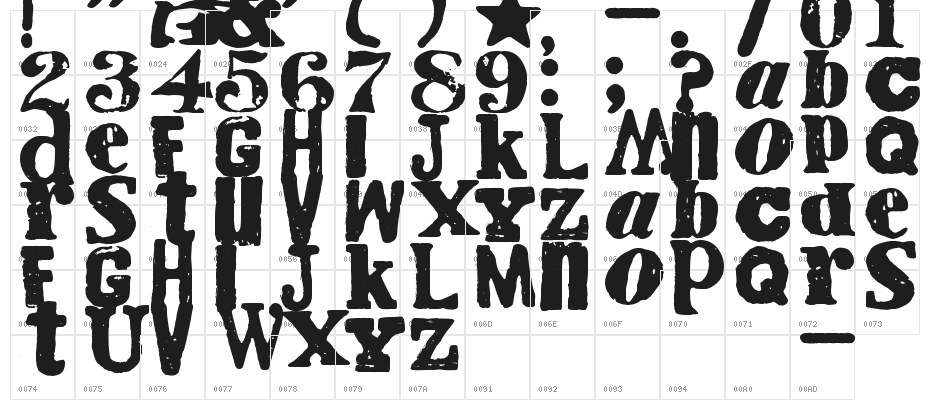 Cry Kitty Character Map