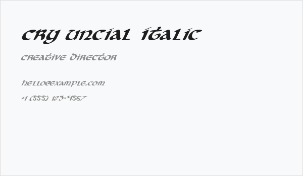 Cry Uncial Italic Business Card