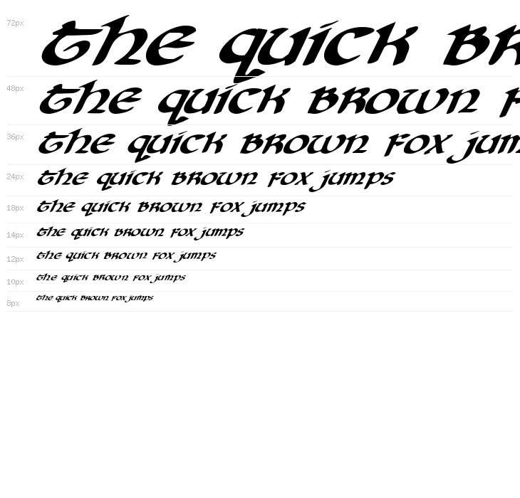 Cry Uncial Italic Waterfall