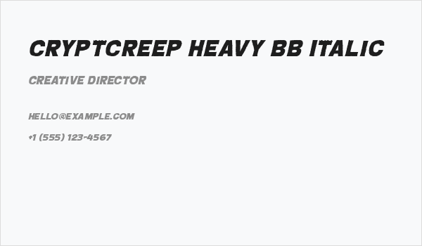CryptCreep Heavy BB Italic Business Card