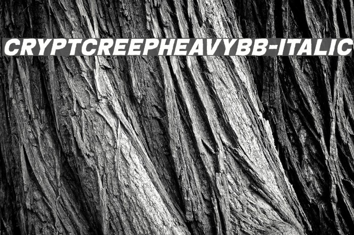 CryptCreepHeavyBB-Italic Font examples
