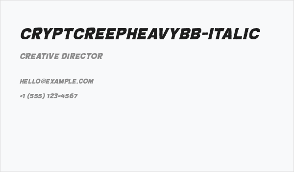 CryptCreepHeavyBB-Italic Business Card