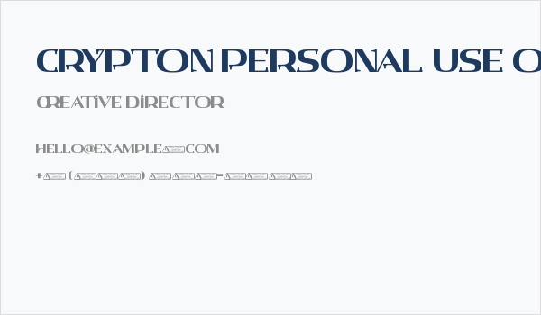 Crypton PERSONAL USE ONLY! Business Card