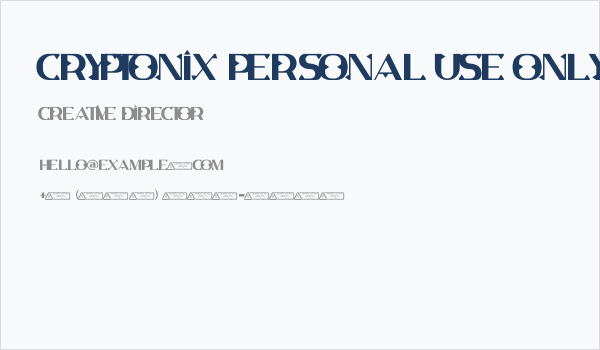 Cryptonix PERSONAL USE ONLY! Business Card