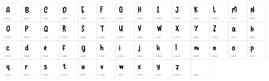 Crysell Regular Character Map