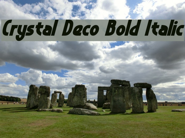 Crystal Deco Bold Italic Font examples