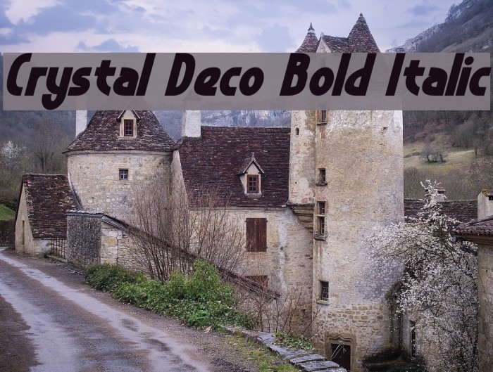Crystal Deco Bold Italic Font examples