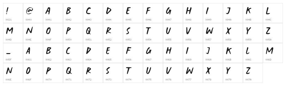Crystal Snowfields Demo Character Map