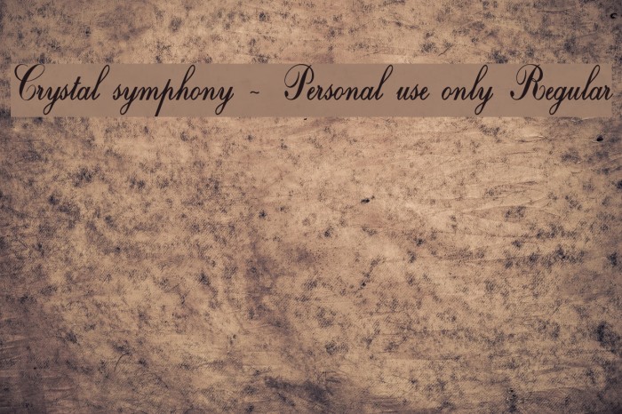 Crystal symphony - Personal use only Regular Example 2