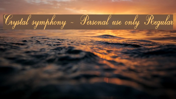 Crystal symphony - Personal use only Regular Example 3