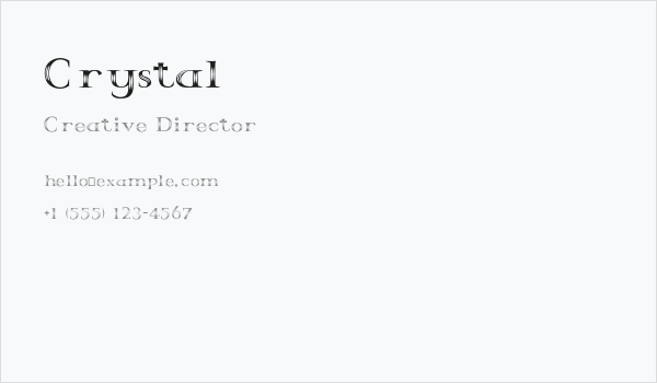 Crystal Business Card