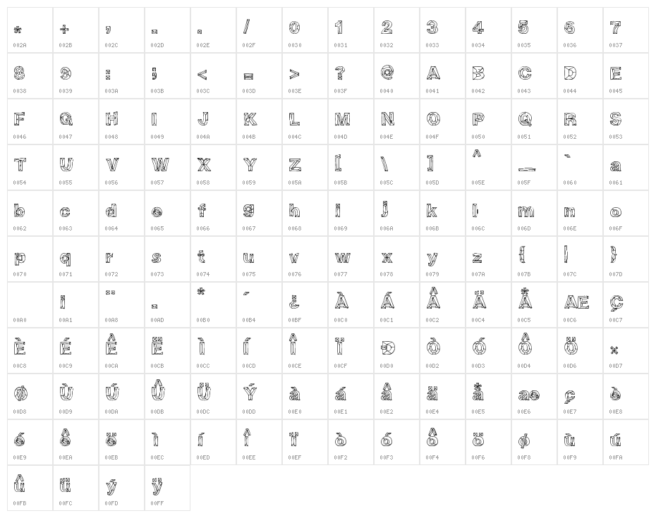 CrystalBreath Character Map