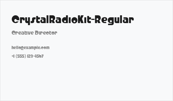 CrystalRadioKit-Regular Business Card