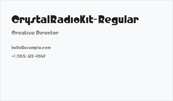 CrystalRadioKit-Regular Business Card