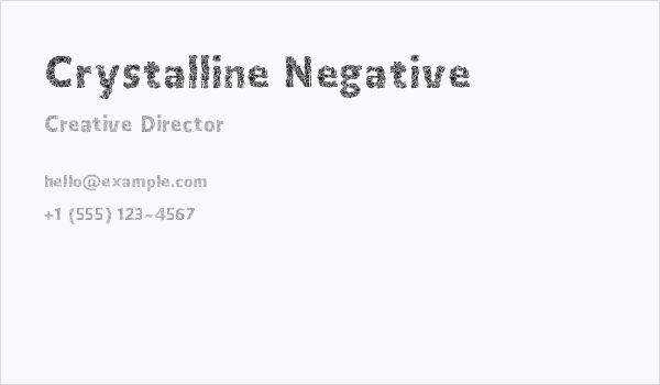 Crystalline Negative Business Card